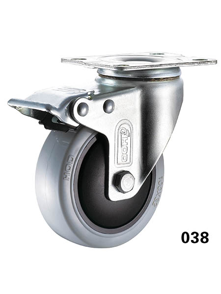 平底雙刹塑料腳輪