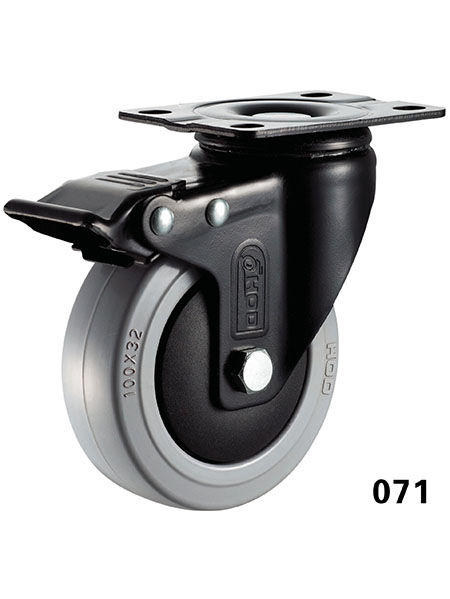 平底雙刹橡膠腳輪 平底雙刹橡膠腳輪