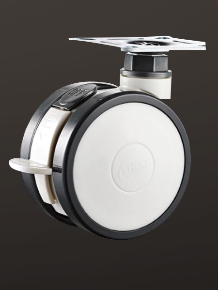 平底雙刹PU醫療腳輪