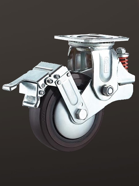 帶刹車（chē）橡膠減震（zhèn）腳輪