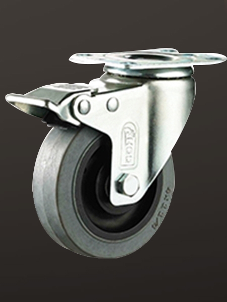 平底雙（shuāng）刹耐高溫腳輪TPR輪