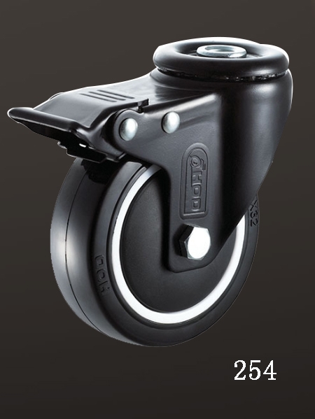 孔頂雙（shuāng）刹PU輪