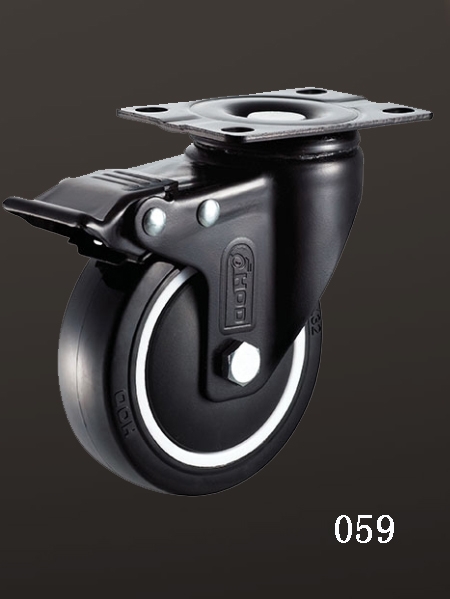 平（píng）底雙刹PU輪（lún）