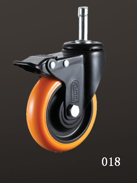 光杆雙刹聚氨酯腳輪