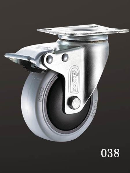 平底雙（shuāng）刹塑料腳輪（lún）