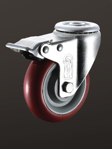 孔（kǒng）頂雙刹PU輪