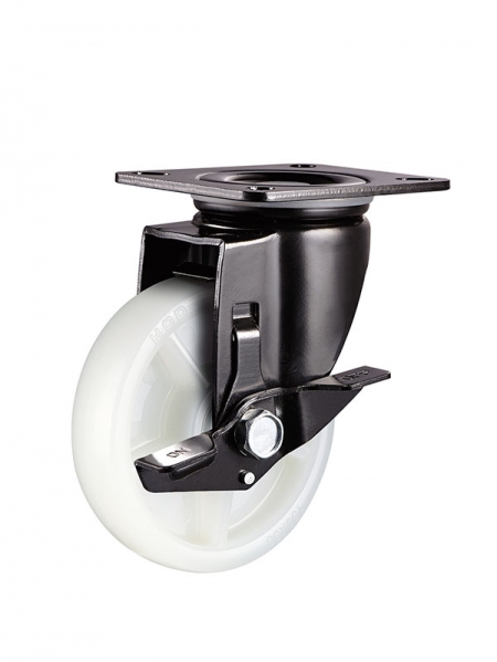 62係列-3寸平（píng）底邊刹雙軸承原色一次（cì）成型改（gǎi）性聚丙（bǐng）烯YUPA輪(黑漆)