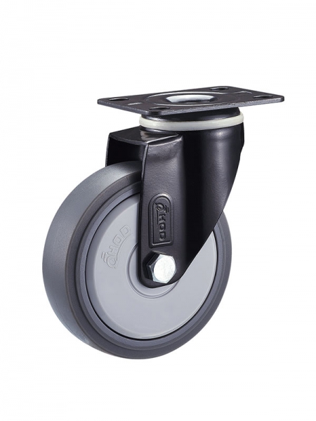 41係列-2.5寸平底活動單軸承灰色TPR輪(黑漆)