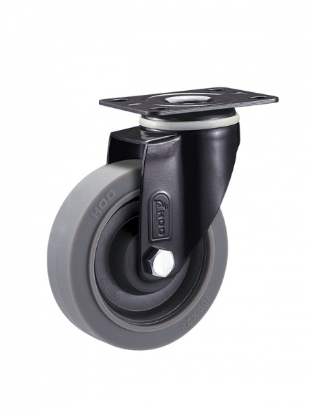 40係列-2.5寸（cùn）平底活動（dòng）特爾靈灰色TPR輪(黑漆)