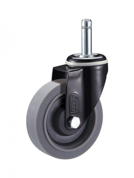 40係列-2.5寸光杆活動特爾靈灰色TPR輪(黑漆)