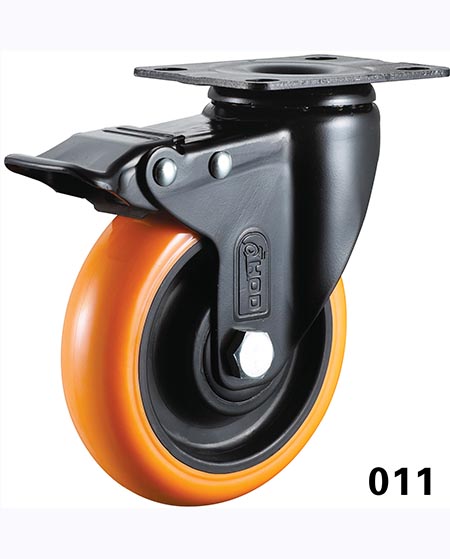 平底雙刹聚氨酯腳輪