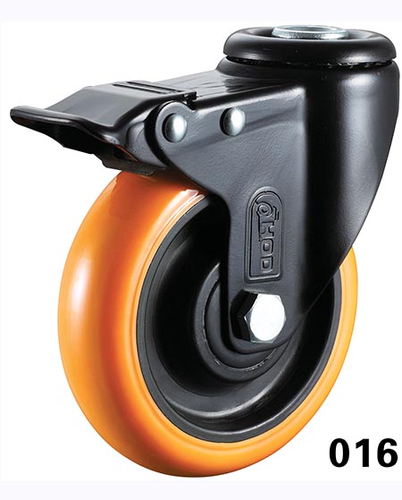 孔頂雙刹聚氨酯腳輪（lún）