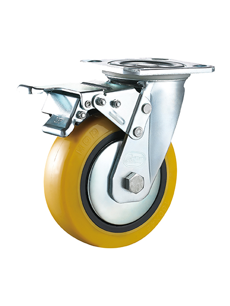 平(píng)底雙刹PU重型腳輪 平底雙刹PU重型腳輪