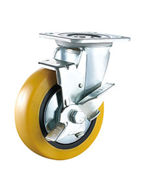 平底邊刹PU重型腳輪