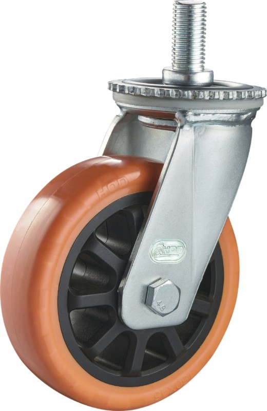 橘色絲杆萬向腳輪